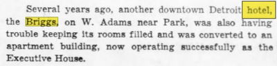 Hotel Briggs - Jan 1964 Article Mentions Converting To Apartments